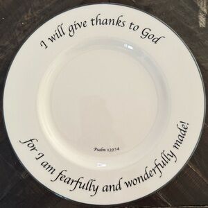 Feed on the Word Scripture on Dinnerware 11” Dinner Plate Psalm 139:14